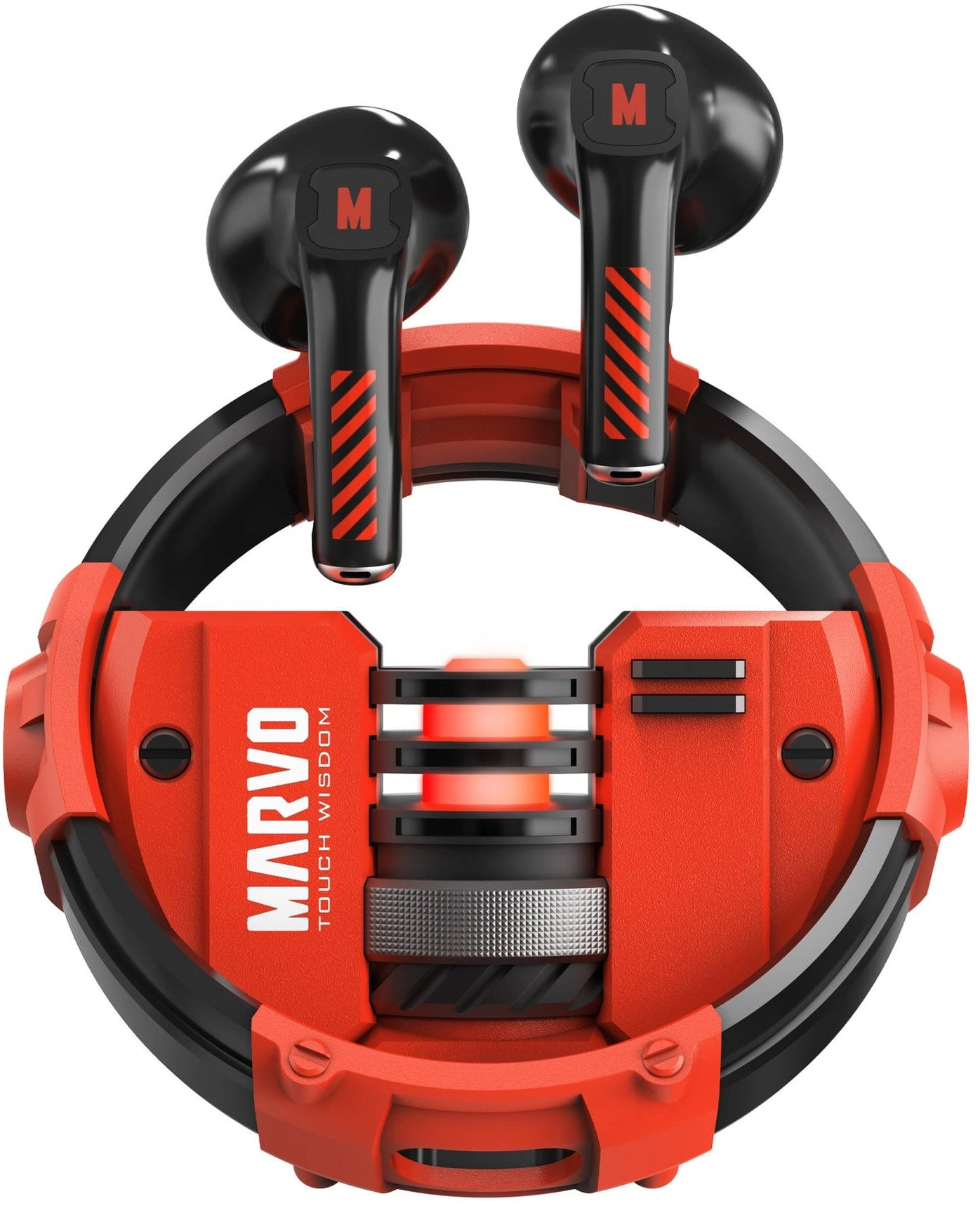 Słuchawki bezprzewodowe z mikrofonem Marvo Quaz Douszne Czerwony