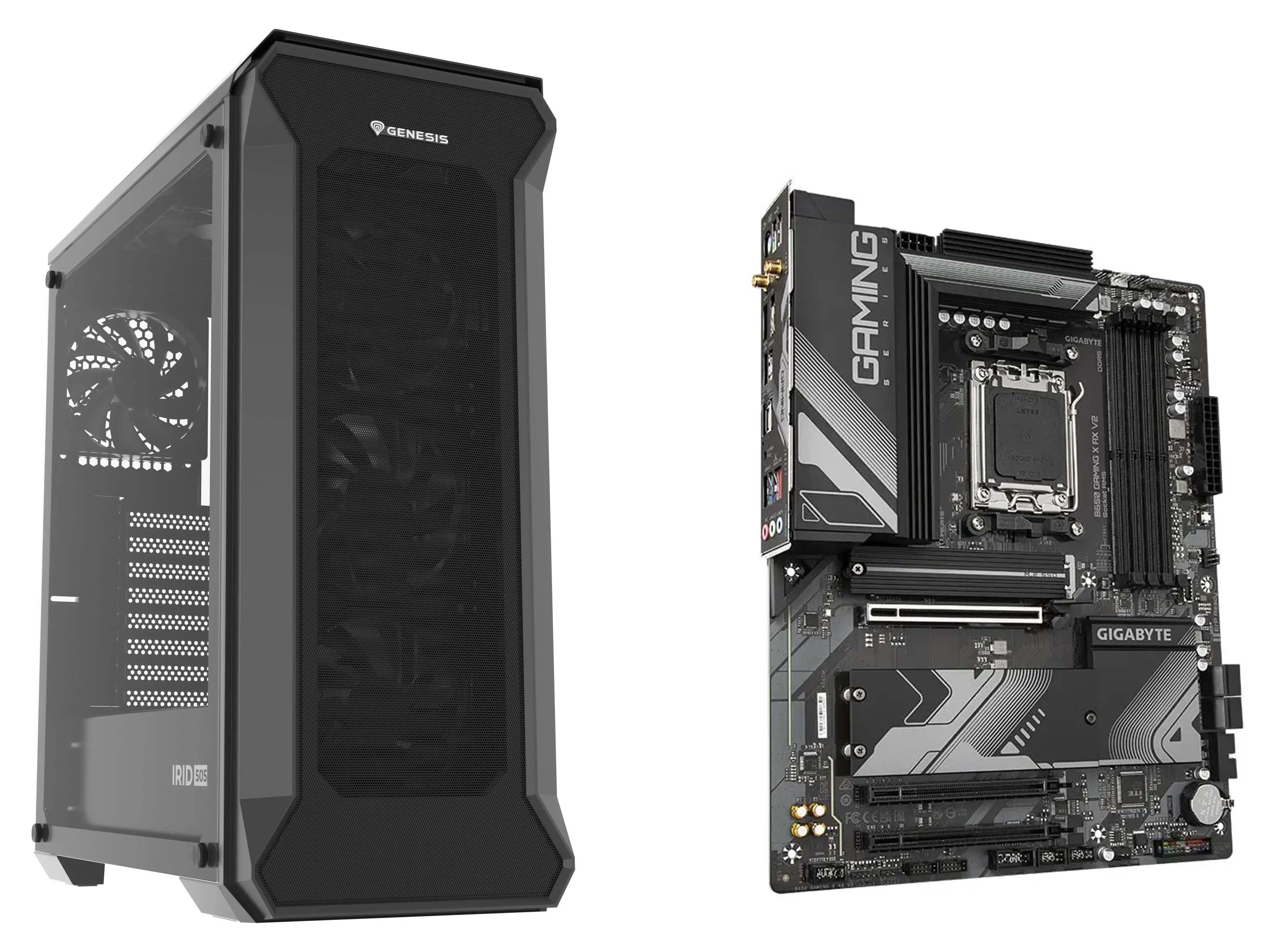 Obudowa Genesis Irid 505F Czarny + B650 GAMING X AX V2