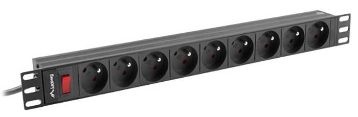 Listwa zasilająca Lanberg RACK PDU 1U 16A 9x230V 3m Czarny