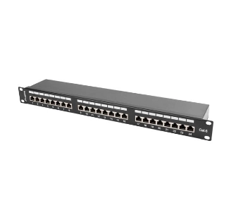 Patch panel Lanberg PPS6-1024-B 24 PORT 1U 19" KAT.6 FTP Czarny