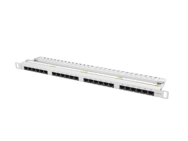 Patch panel Lanberg PPU6-0024-S 24 PORT 0.5U 19" KAT.6 UTP Szary
