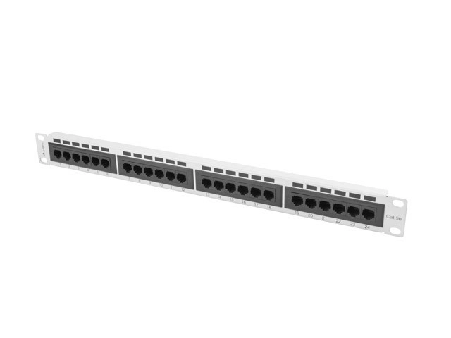 Patch panel Lanberg PPU5-1024-S 24 PORT 1U 19" KAT.5E UTP Szary