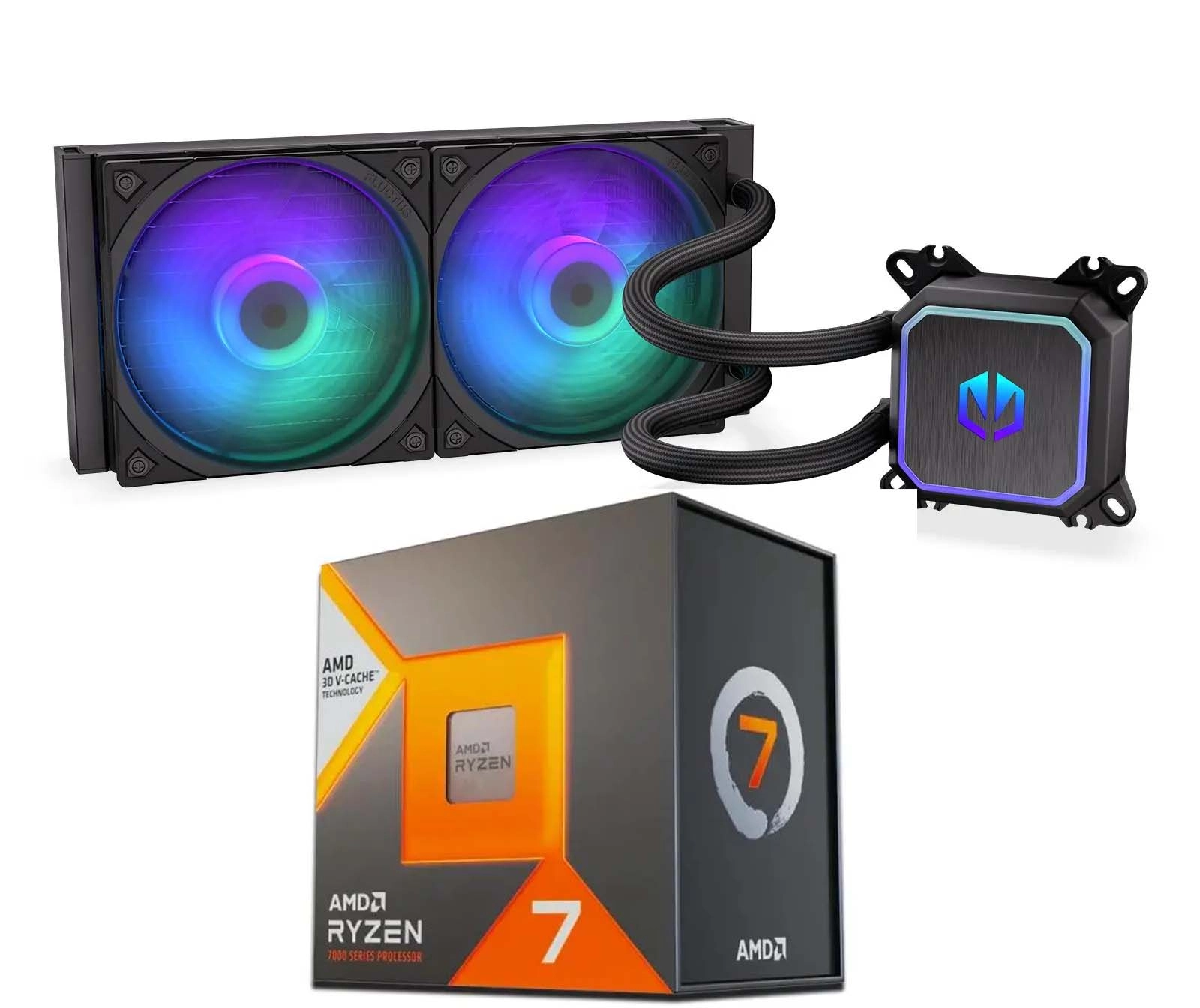 Procesor AMD Ryzen 7 7800X3D BOX (100-100000910WOF) + Navis F240 ARGB Czarny