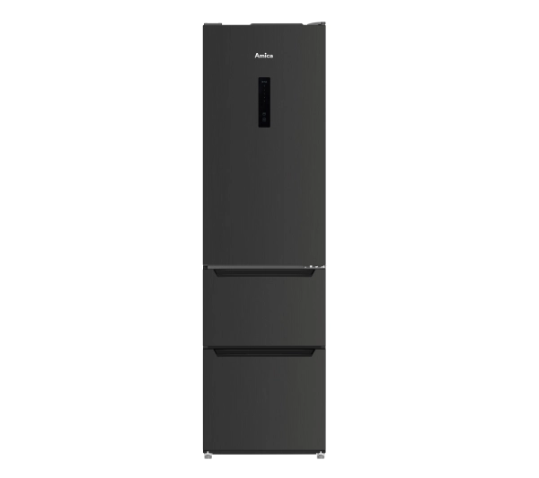 Amica FK4005.6DFCM Pełny No Frost 192cm Komora świeżości Czarny Inox
