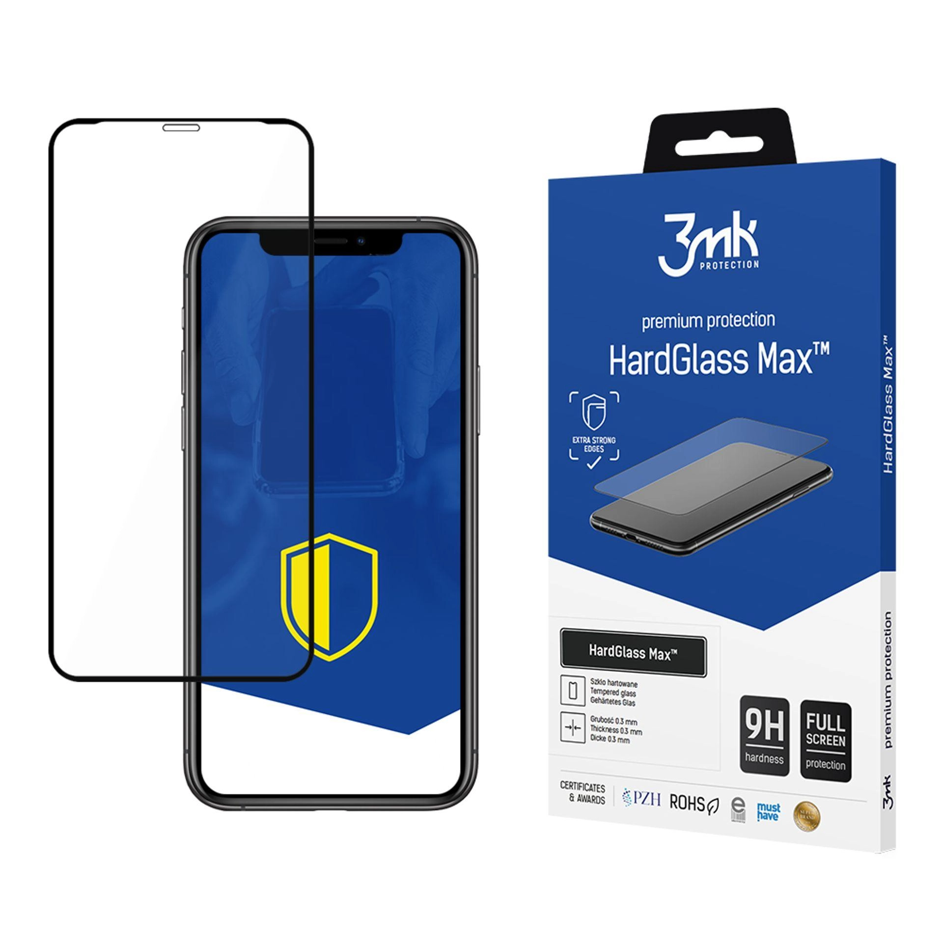 Szkło hartowane 3mk HardGlass Max Black do iPhone XR / iPhone 11
