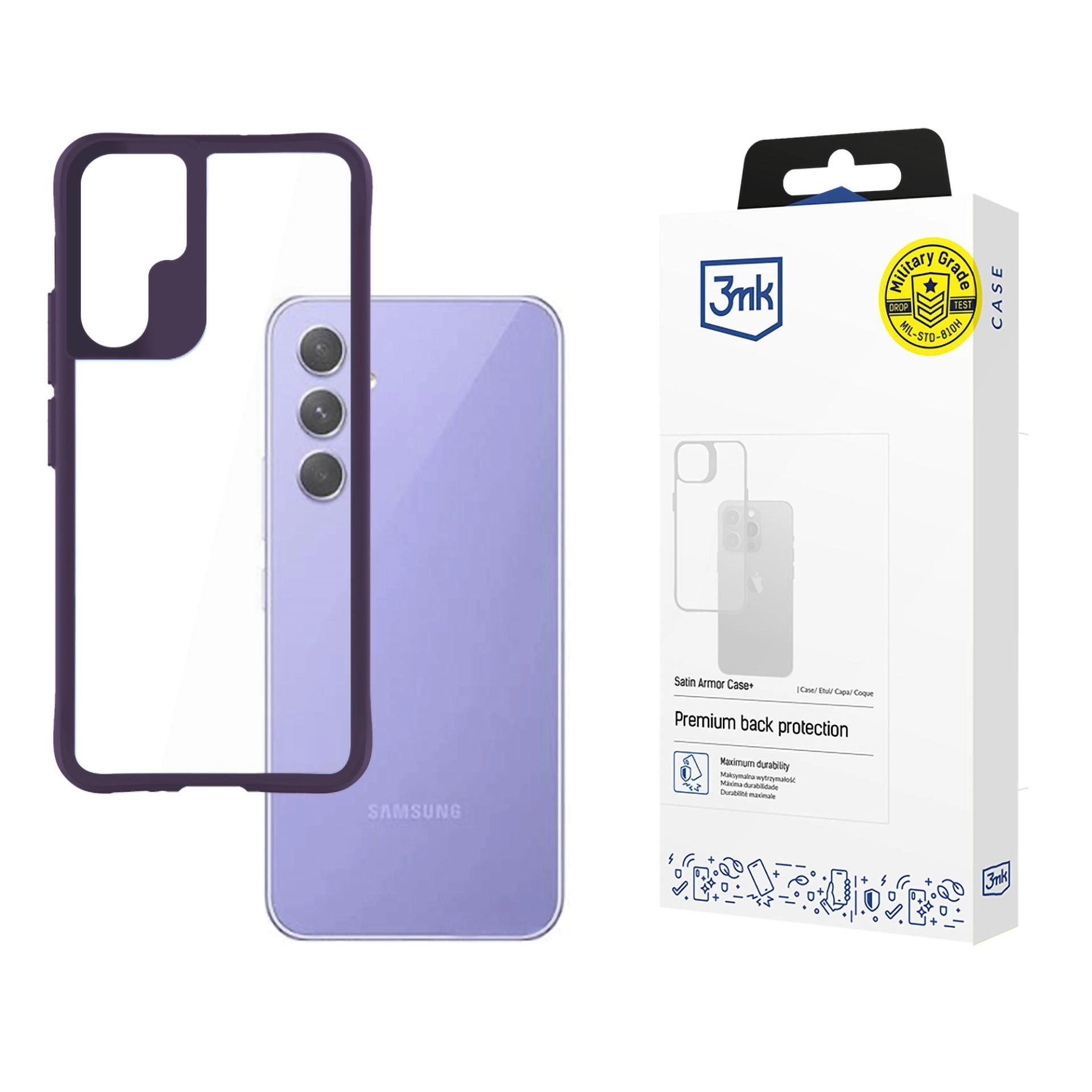 Etui 3mk Satin Armor Case+ Purple do Samsung Galaxy A54 5G