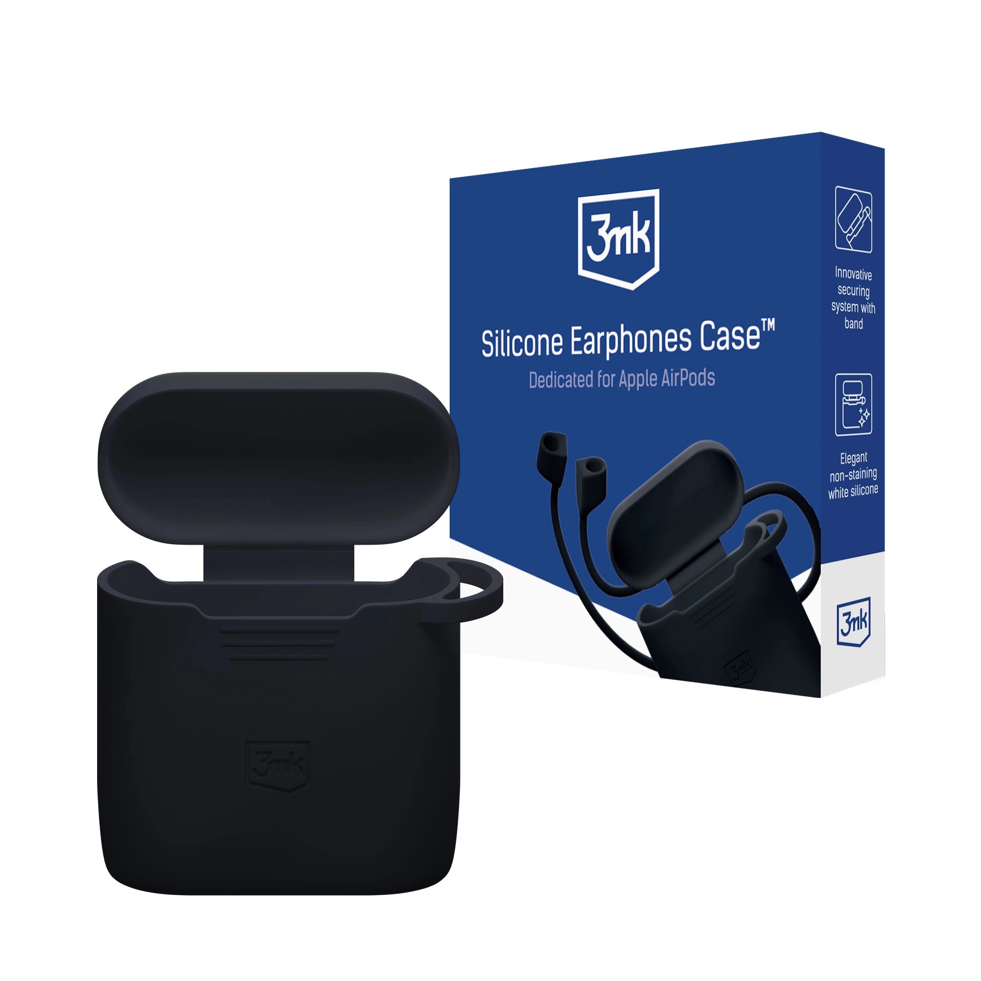 Etui na słuchawki 3mk Silicone AirPods Case Black do AirPods 4