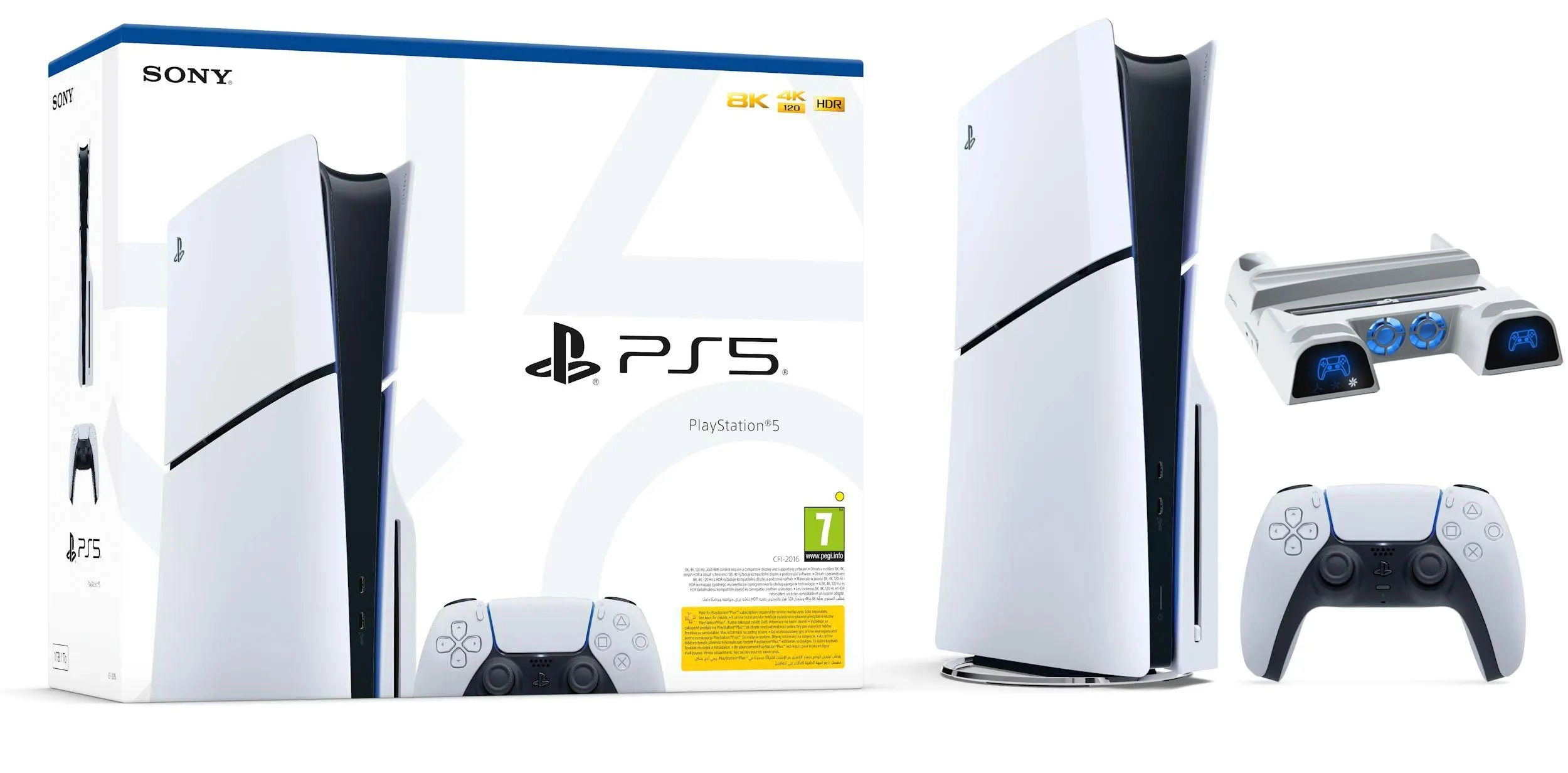 Konsola Sony PlayStation 5 Slim D Chassis (PS5) 1TB z napędem + Wielofunkcyjna podstawka Yaxo Arctic Breeze