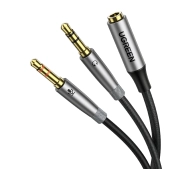 UGREEN AV193 AUX słuchawki + mikrofon do kabel mini jack 3.5mm 0,2mcm Szary