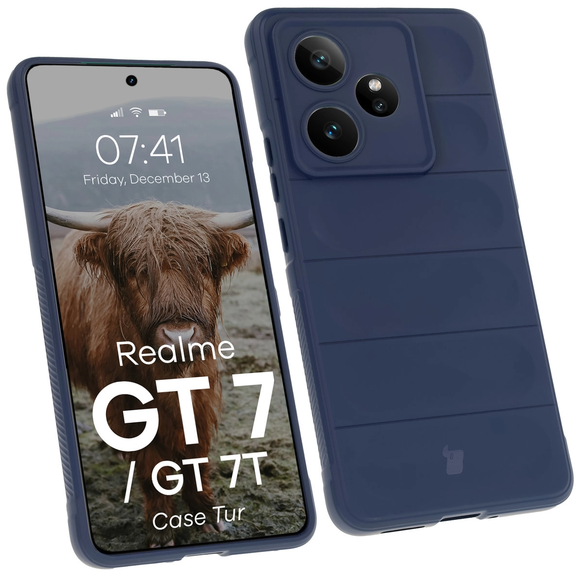 Etui Bizon Tur do Realme GT 7 / Realme GT 7T Granatowy