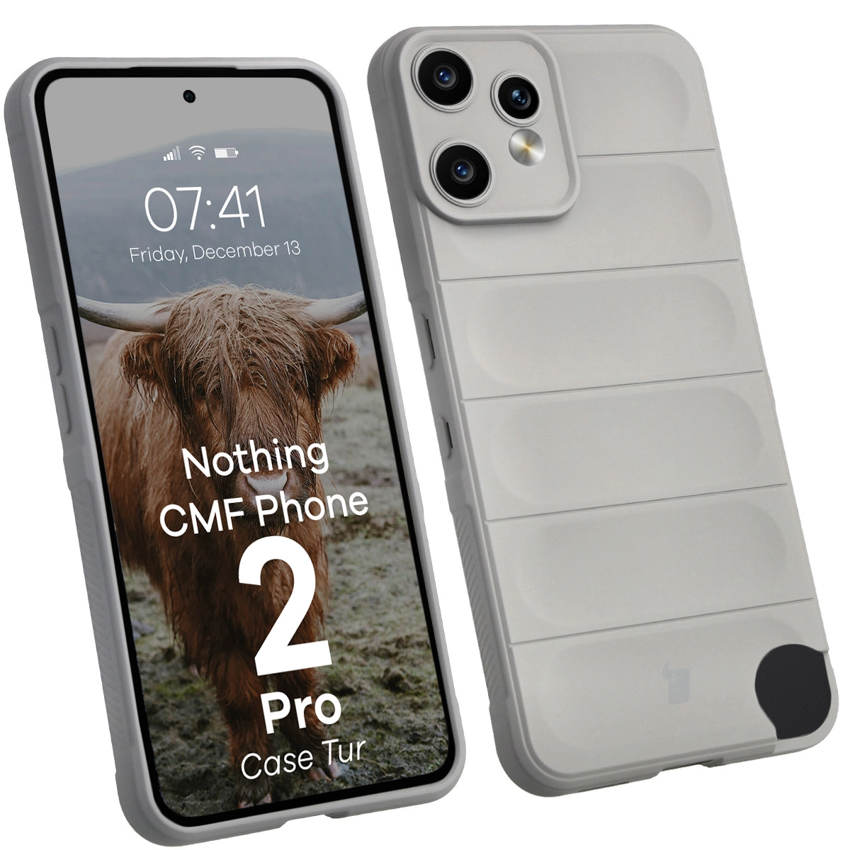 Etui Bizon Tur do Nothing CMF Phone 2 Pro Jasnoszary