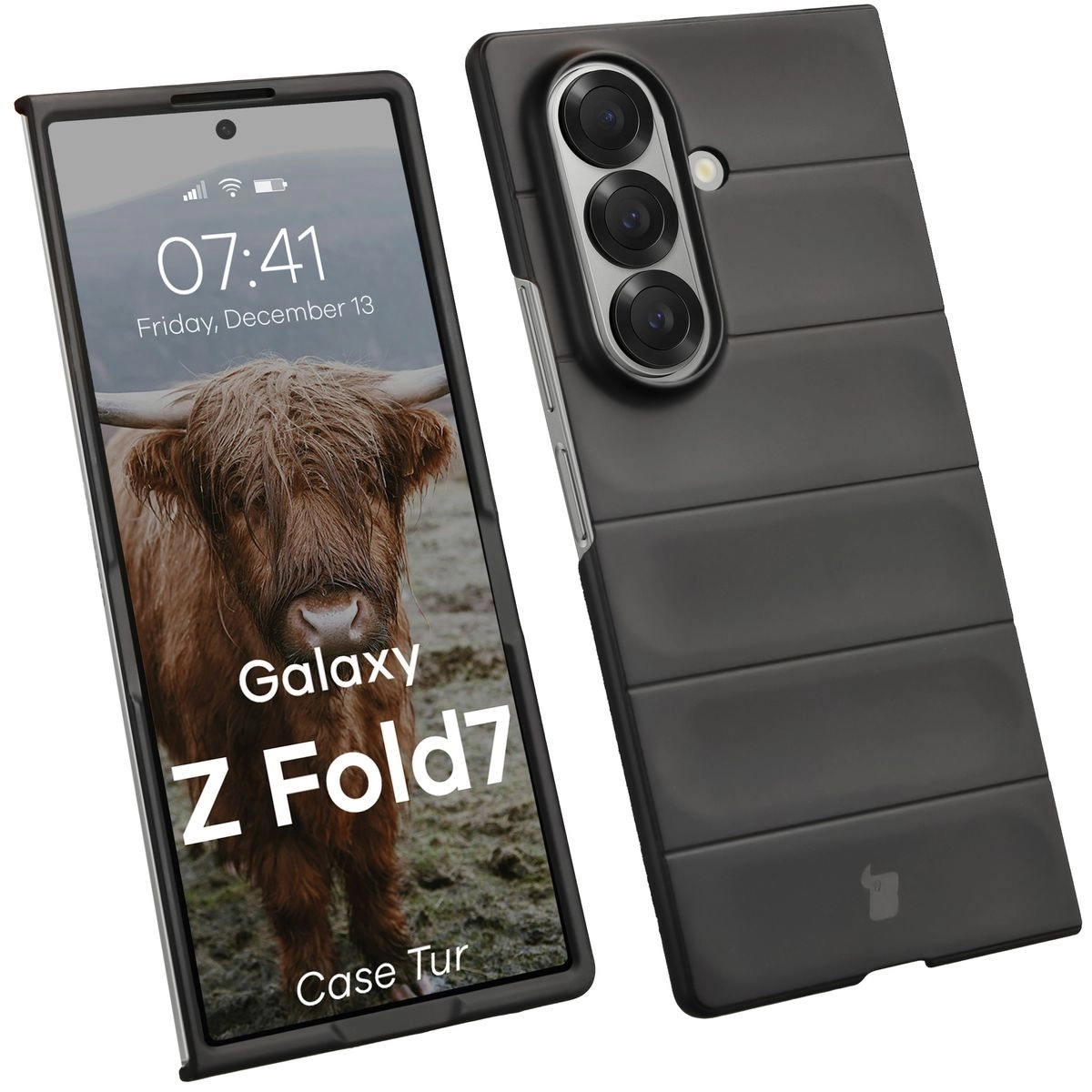 Etui Bizon Tur do Samsung Galaxy Z Fold7 Czarny