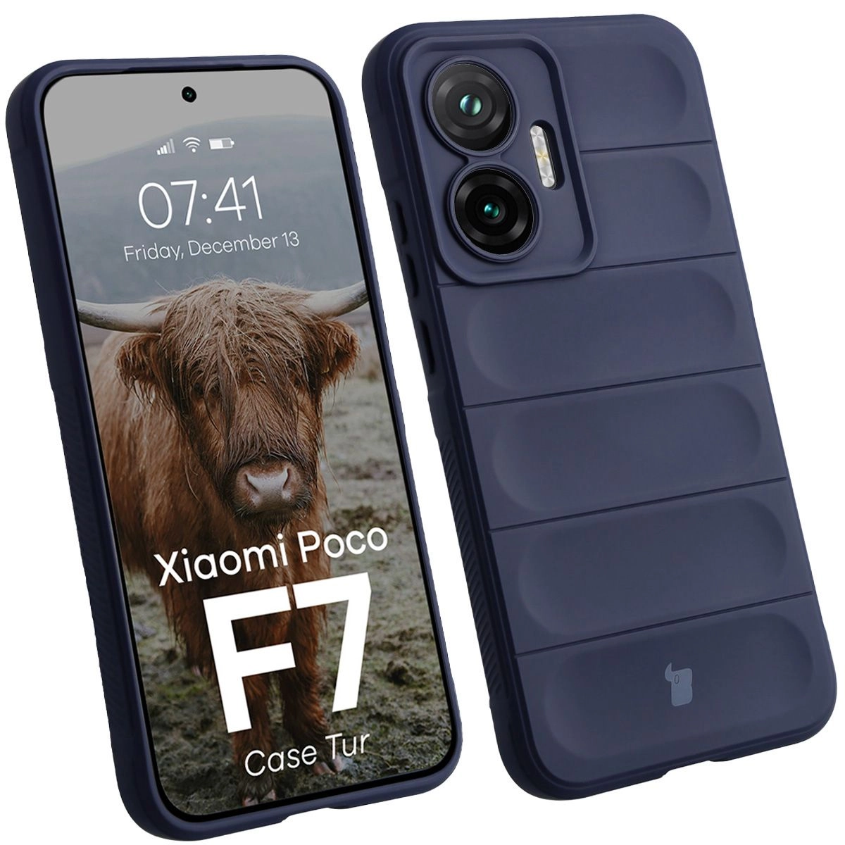 Etui Bizon Tur do Xiaomi Poco F7 Granatowy