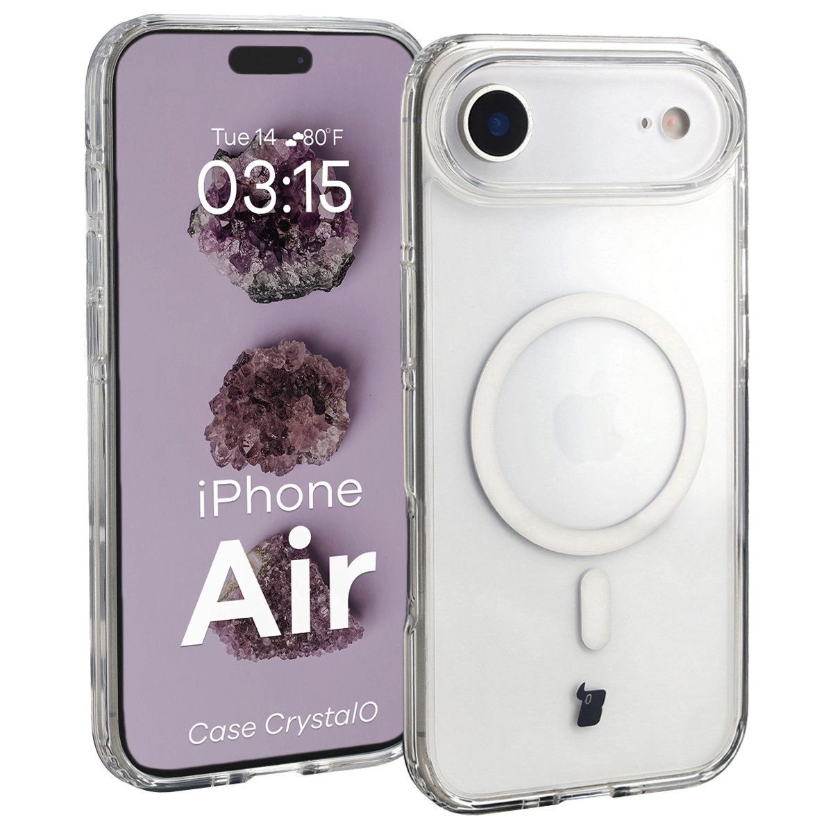 Bizon CrystalO z MagSafe do iPhone Air Półprzezroczyste z przezroczystą ramką