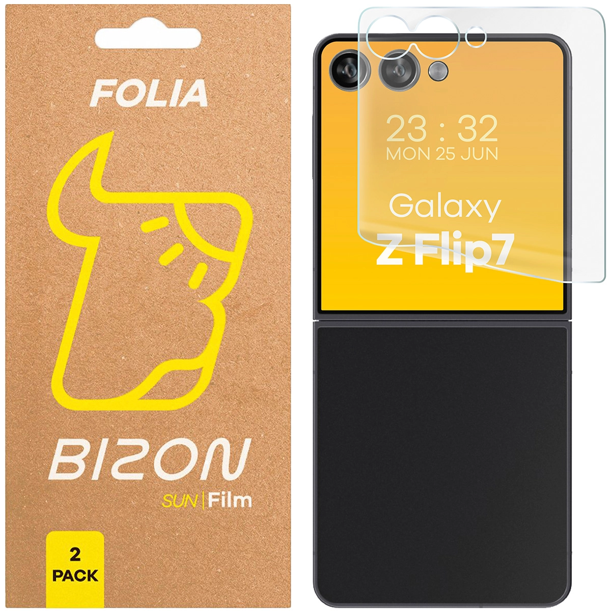 Folia ochronna Bizon 2 x matowa Film Sun do Samsung Galaxy Z Flip7