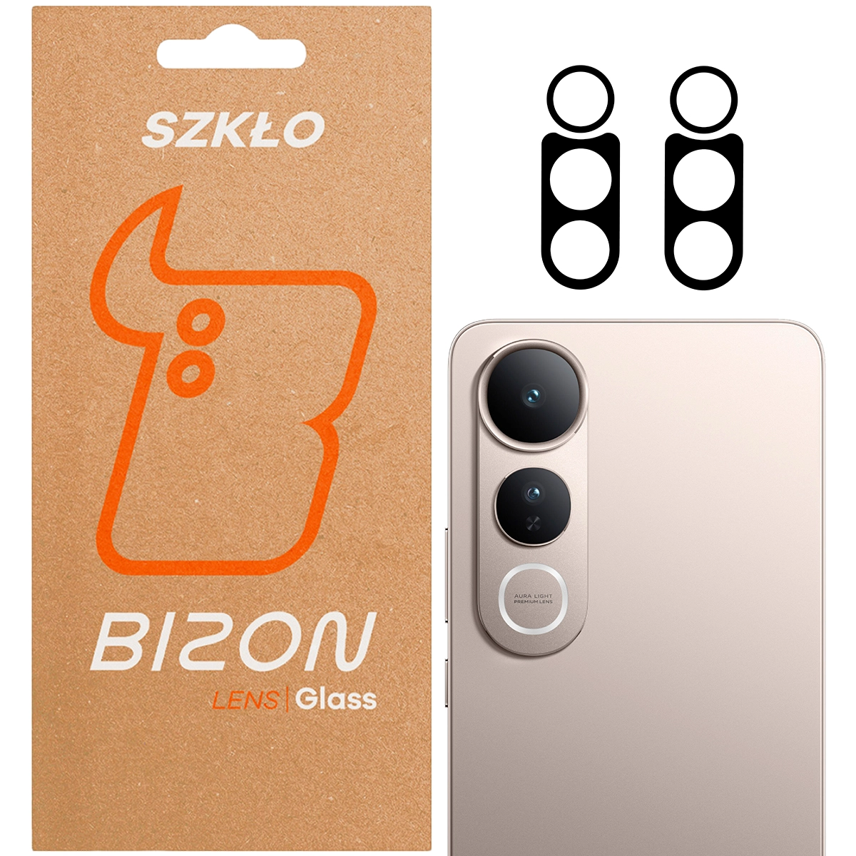 Szkło ochronne Bizon na aparat Silk Lens do Vivo V50 Lite 4G / Vivo V50 Lite 5G czarny 2 sztuki