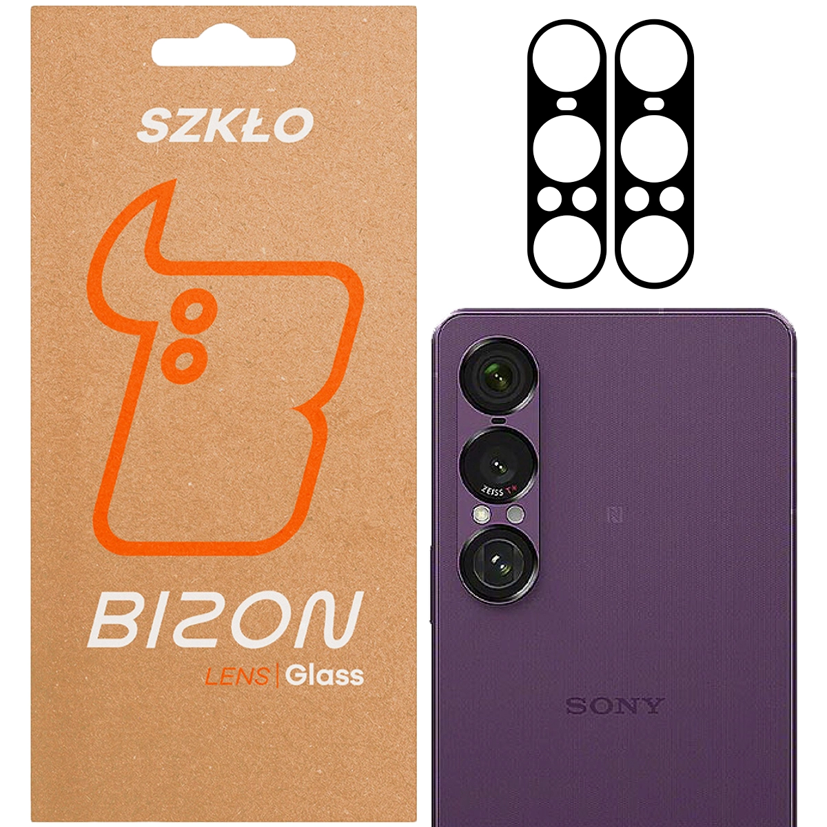 Szkło ochronne Bizon na aparat Silk Lens do Sony Xperia 1 VII czarny 2 sztuki
