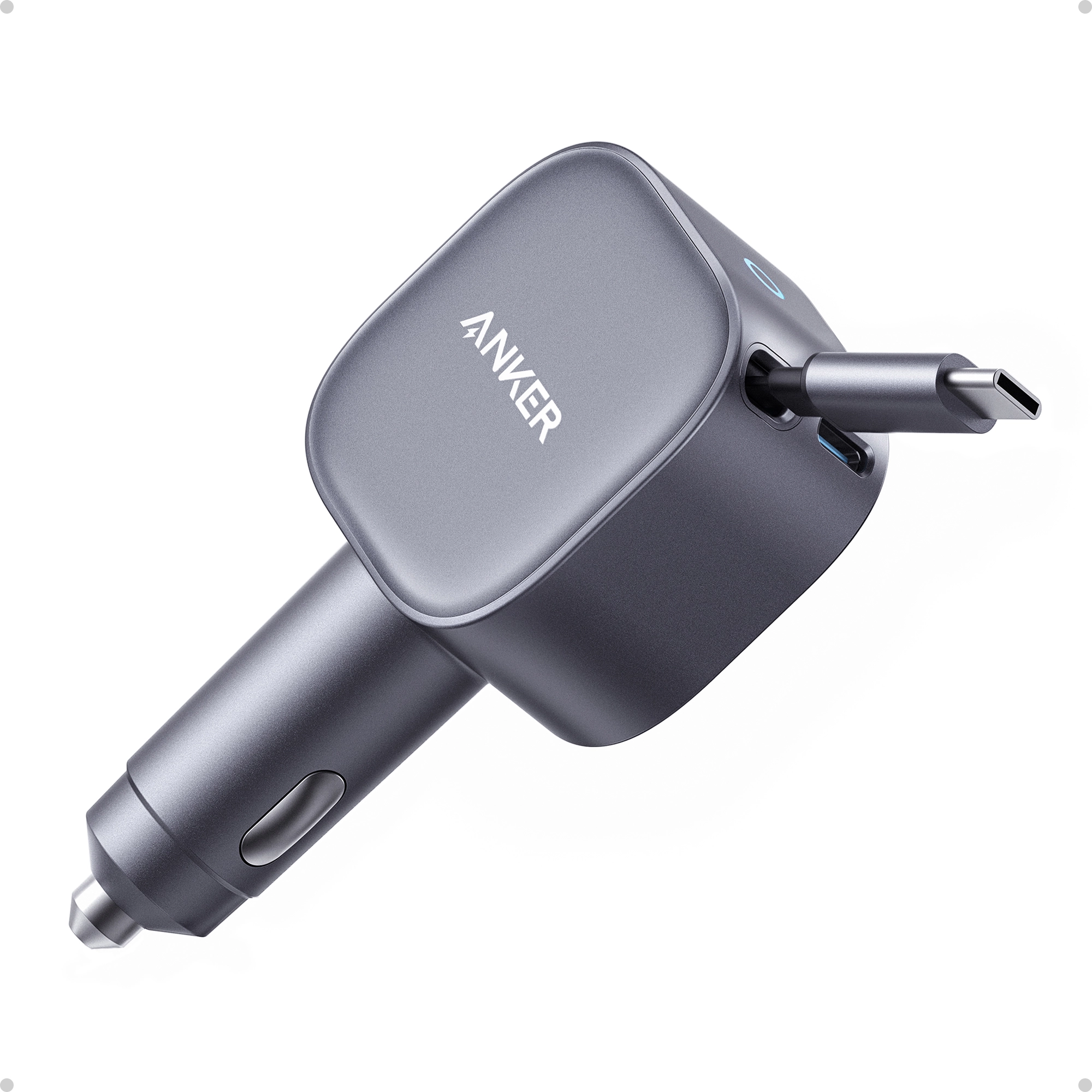 Ładowarka samochodowa Anker Nano (A2738HA2) 75W Wbudowany kabel, USB-C Szara