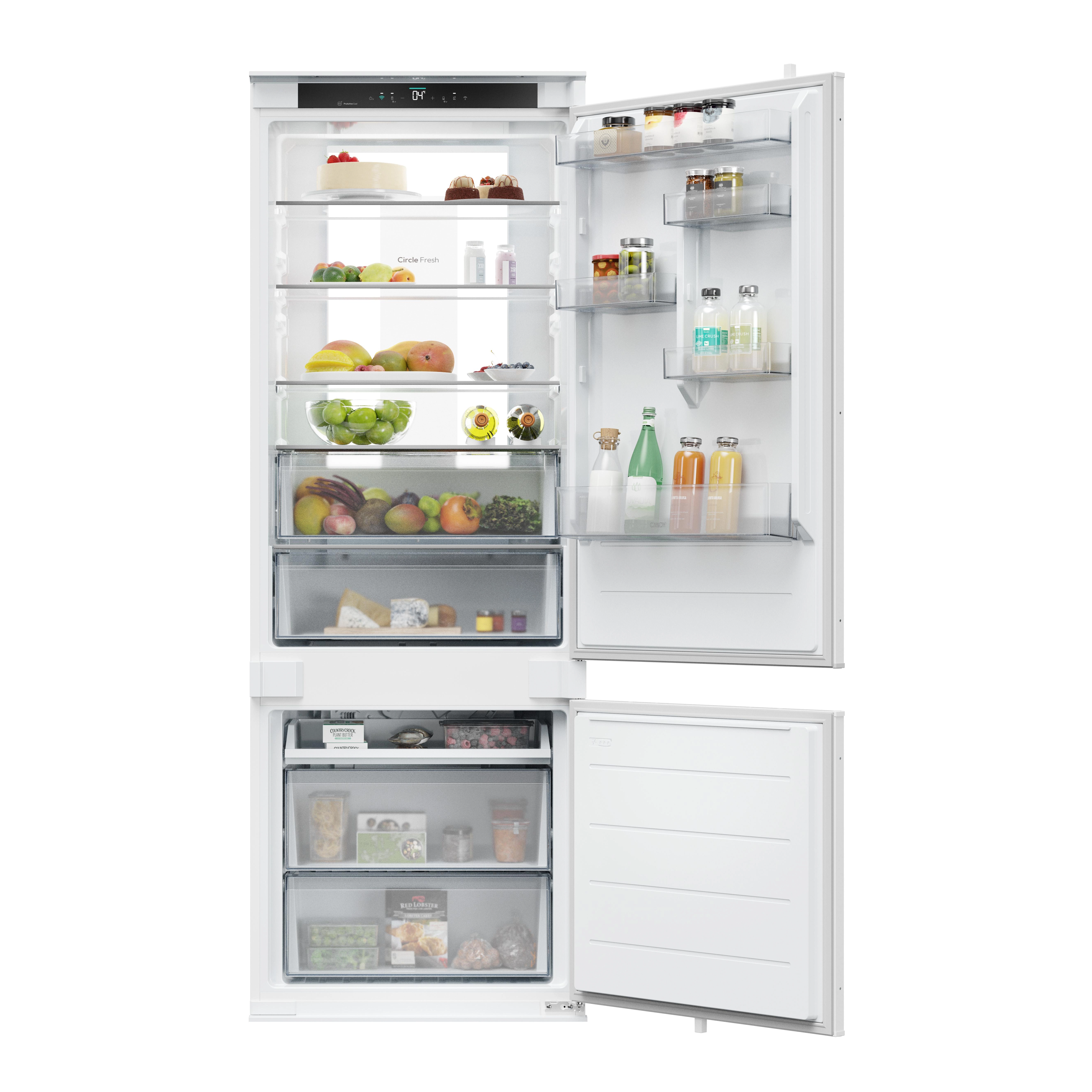 Candy CNBQT5719DW Panorama Light Total No Frost Circle Fresh Szuflada Humidity Zone Kompresor inwerterowy