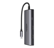UGREEN CM498 6w1 2x USB-A 3.0 USB-C 3.0 2xHDMI PD Szary