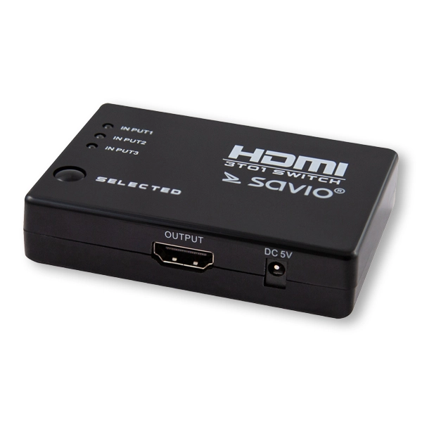 Przełącznik Savio CL-28 HDMI 3 porty + pilot