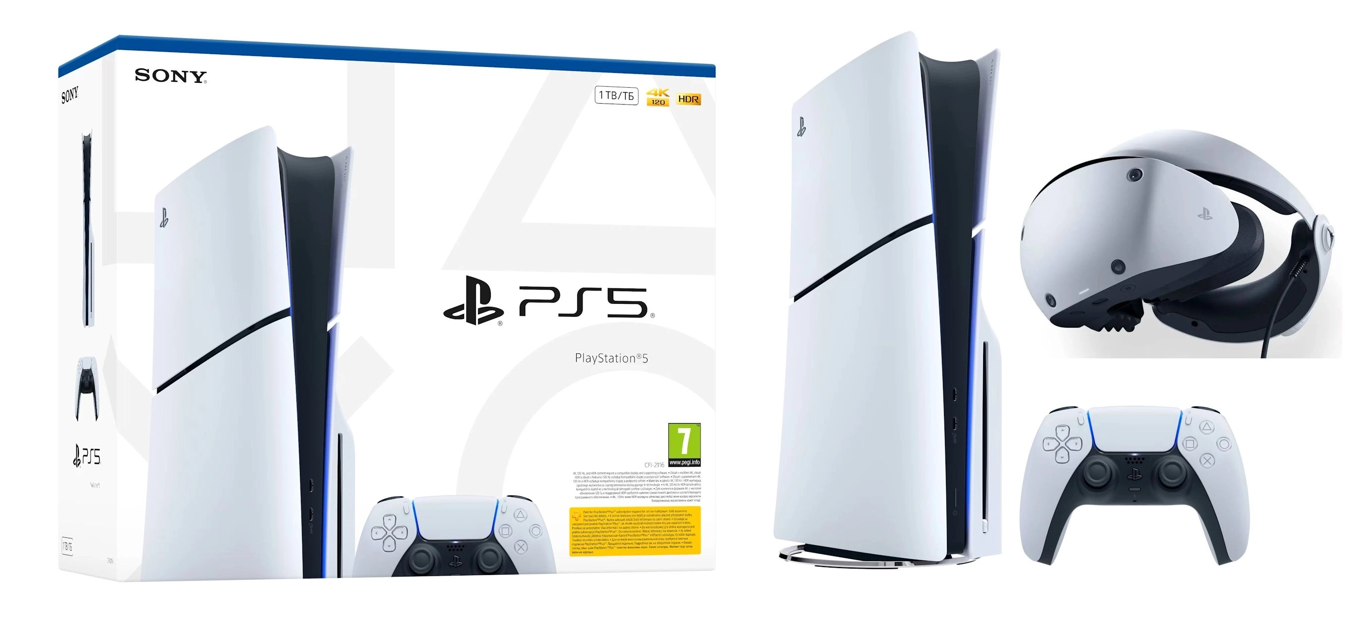 Konsola Sony PlayStation 5 Slim E Chassis (PS5) 1TB z napędem + PlayStation VR2