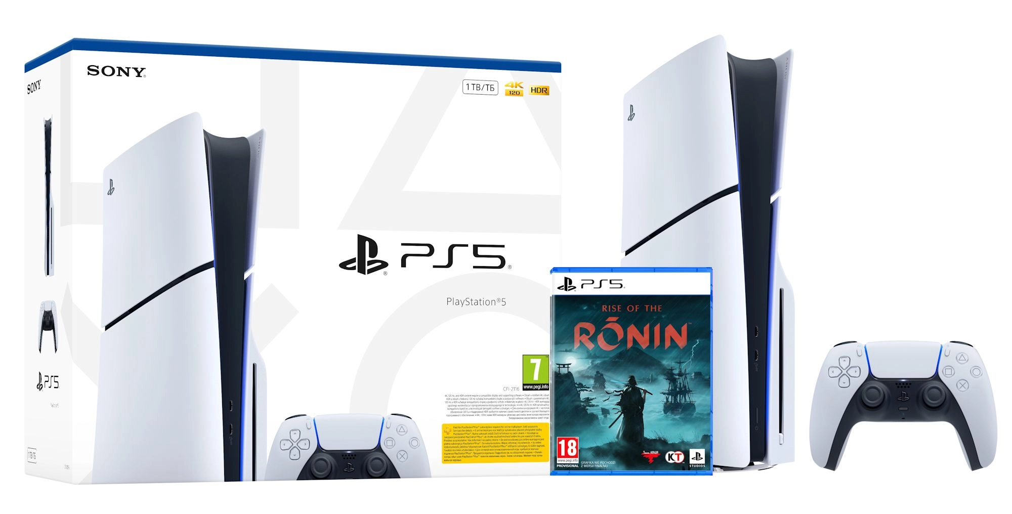 Konsola Sony PlayStation 5 Slim E Chassis (PS5) 1TB z napędem + Rise of the Ronin