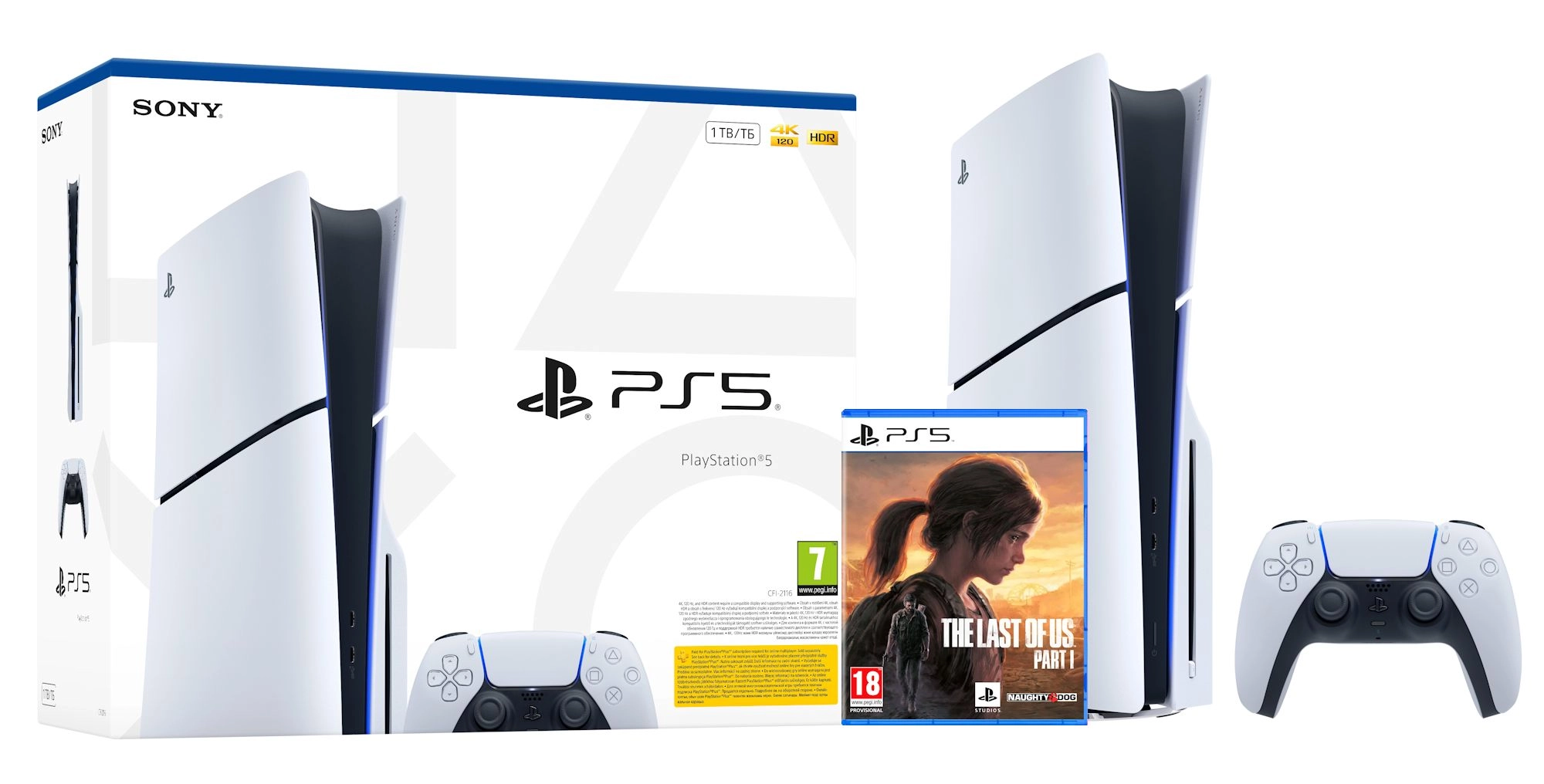 Konsola Sony PlayStation 5 Slim E Chassis (PS5) 1TB z napędem + The Last of Us Part I