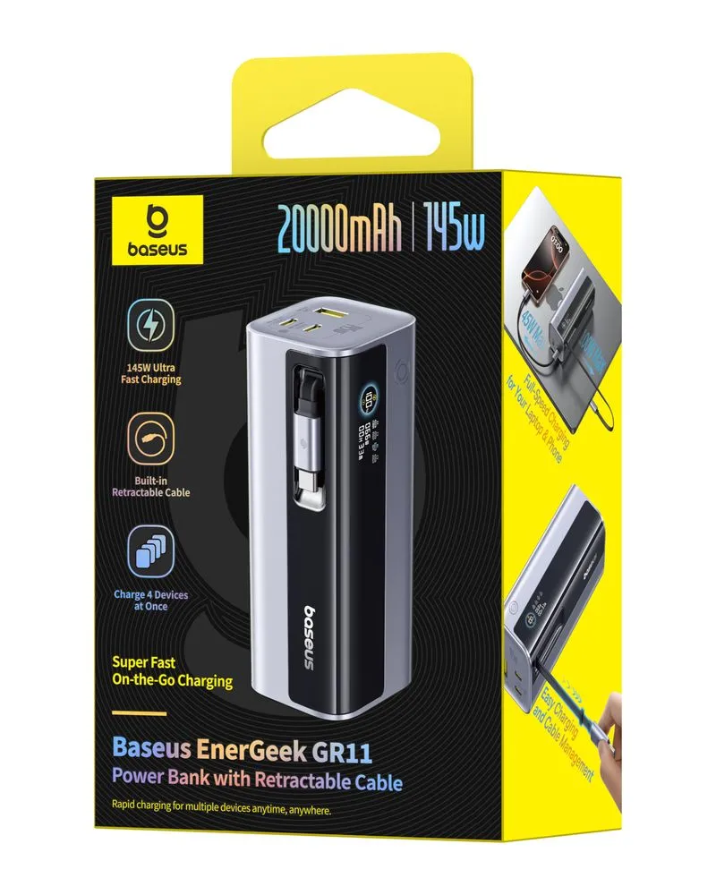 фото Внешний аккумулятор (павербанк) Baseus EnerGeek GR11 20000mAh 145W Natural Titanium (E0027B02) 2