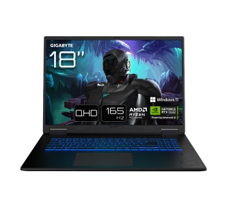 Laptop gamingowy Gigabyte Gaming A18 3VHK3EEC64SH 18" 165Hz R7 260 32GB RAM 1TB Dysk SSD RTX5060 DLSS4 Win11 Czarny Funkcje AI