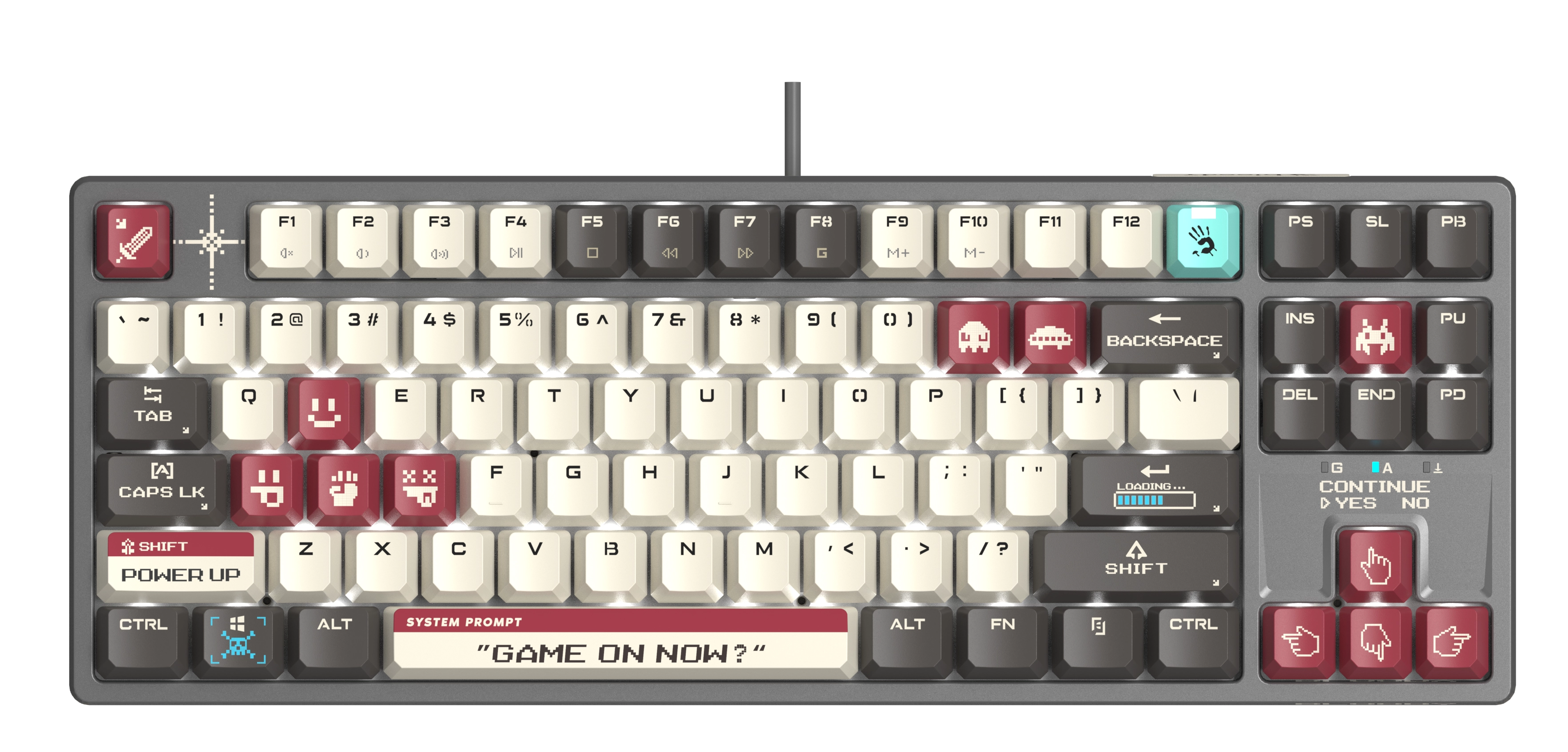 Klawiatura mechaniczna A4tech Bloody S87 Pixels Red BLMS RED Plus Szary