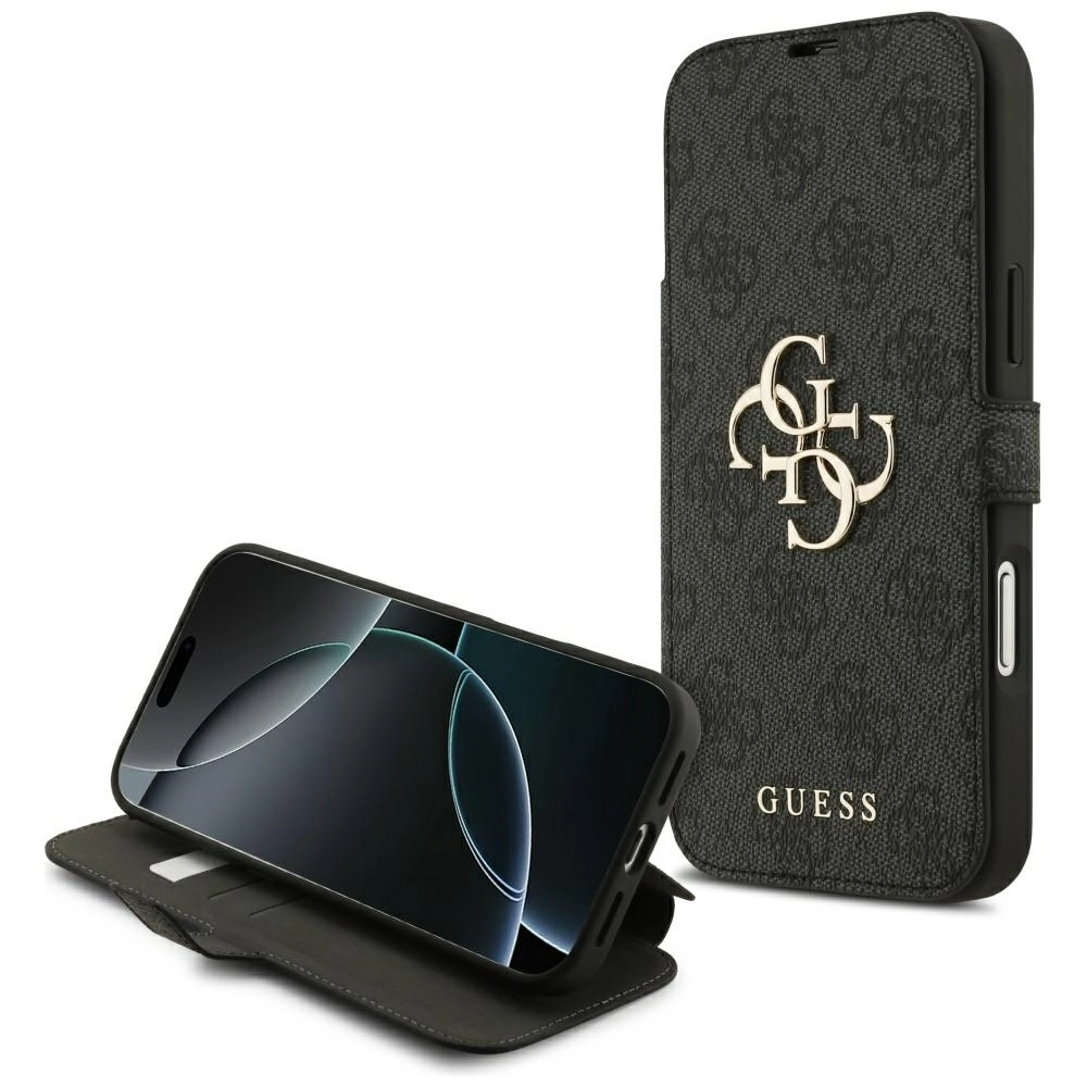 Etui Guess Book 4G Metal Logo do iPhone 17 Pro Max Czarny