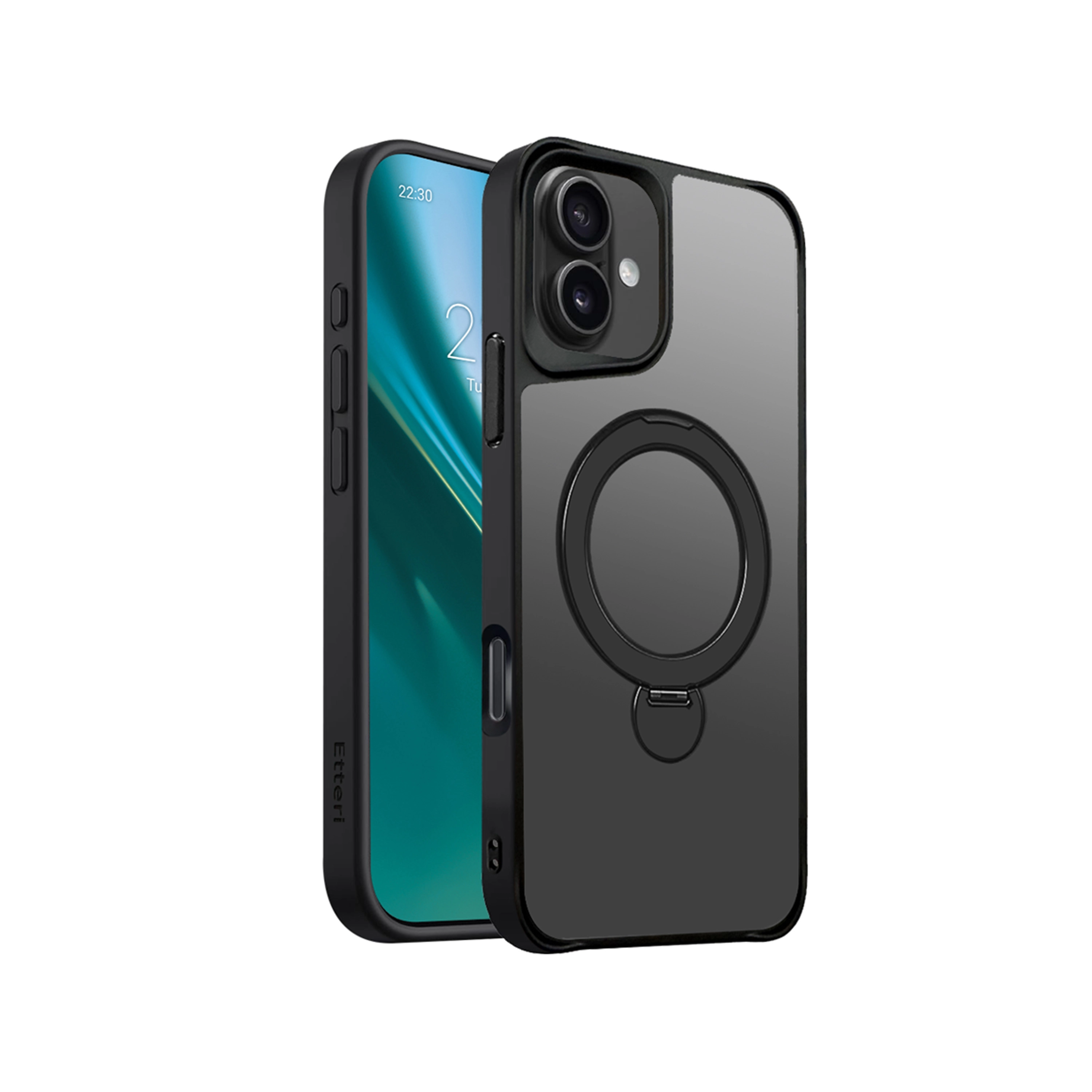 Etui Etteri Matt Mag Ring do iPhone 16 Plus Czarny