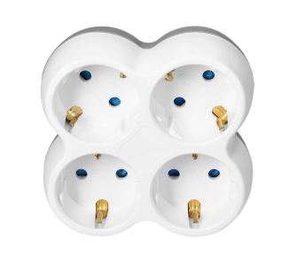 Rozgałęziacz Orno OR-AE-13240(GS) (Schuko) 4 gniazda Biało-szary