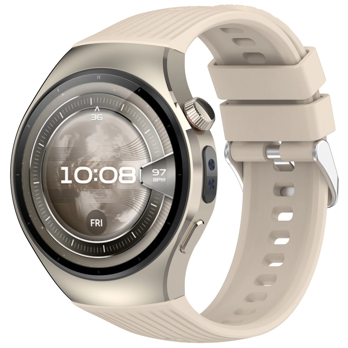 Pasek Bizon Strap Watch Silicone S do Huawei Watch 5 46 mm beżowy