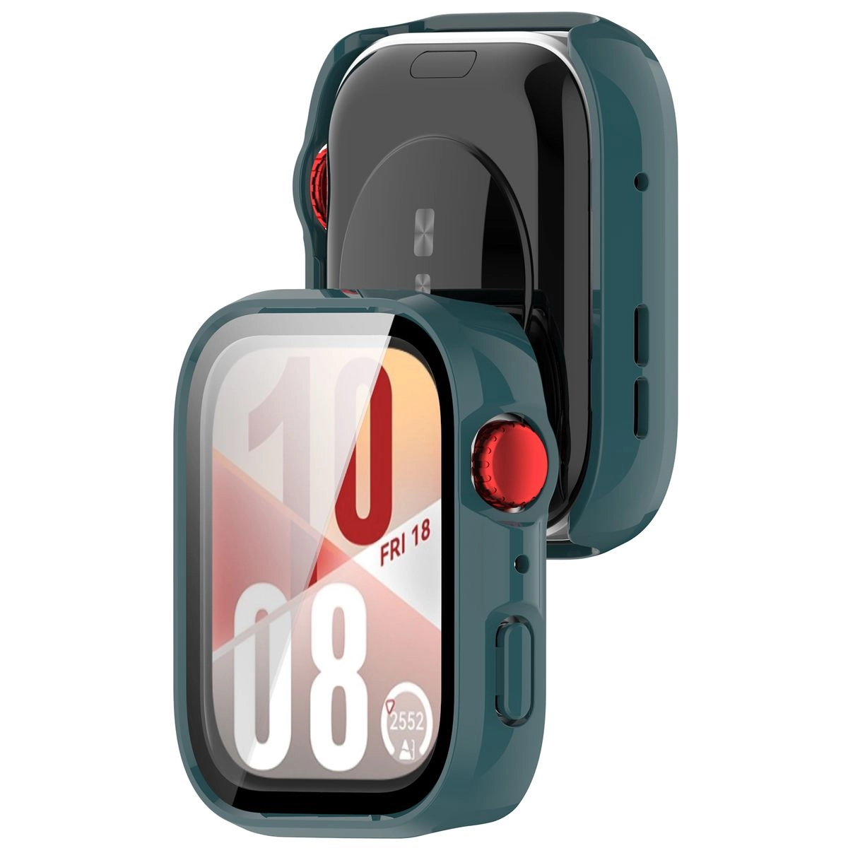 Nakładka na tarczę Bizon ze szkłem do Huawei Watch Fit 4 zielony