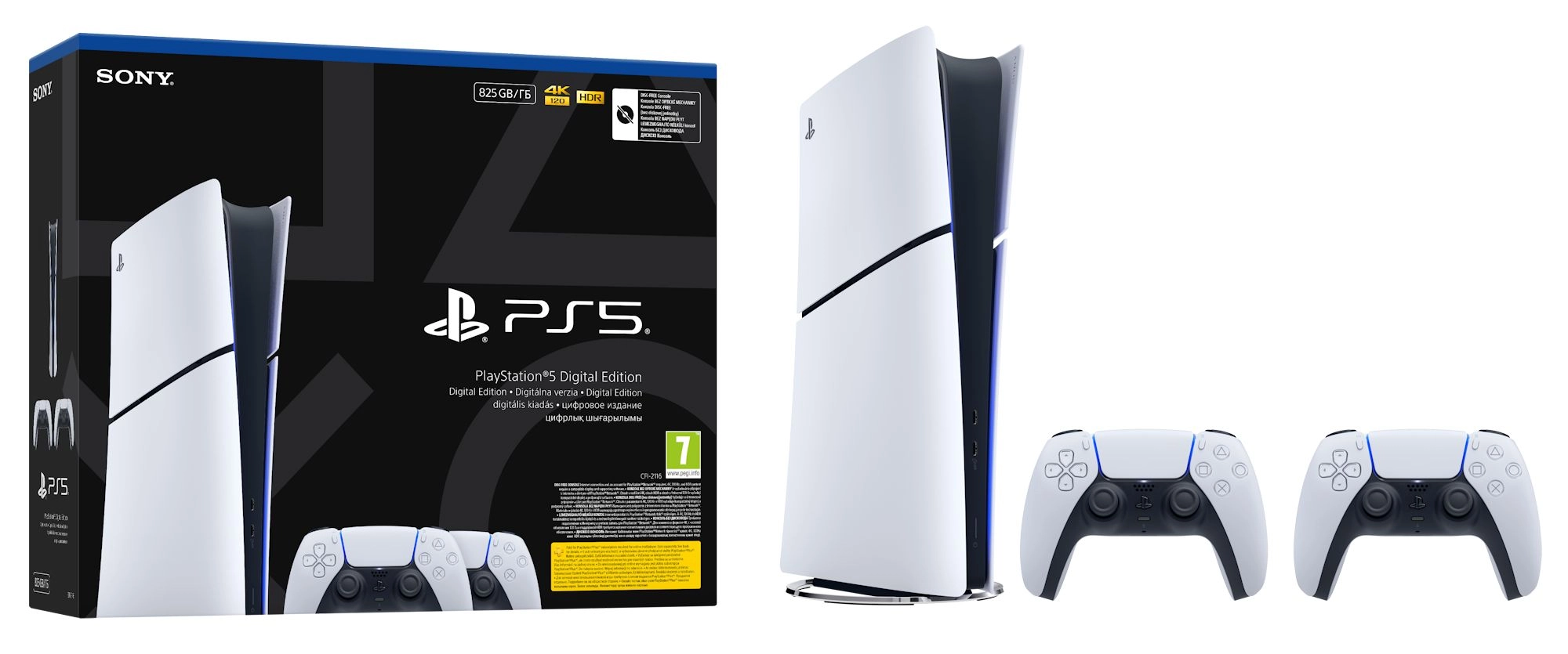 Konsola Sony PlayStation 5 Digital Slim E Chassis (PS5) 825GB Dodatkowy Pad Bundle