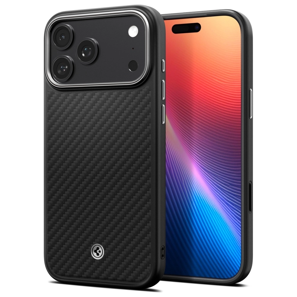 Etui Spigen Enzo Aramid "T" Mag MagSafe do iPhone 17 Pro Max Czarno srebrny