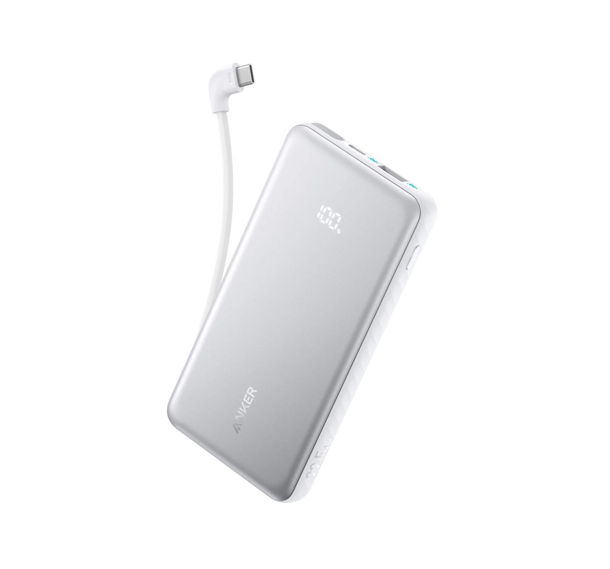 Powerbank Anker Zolo (A110DH21) 10000 mAh 22.5W Wbudowany kabel USB-C Biały