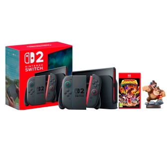 Konsola Nintendo Switch 2 Joy-Con Czarny + Donkey Kong Bananza + Figurka Amiibo Donkey Kong & Pauline