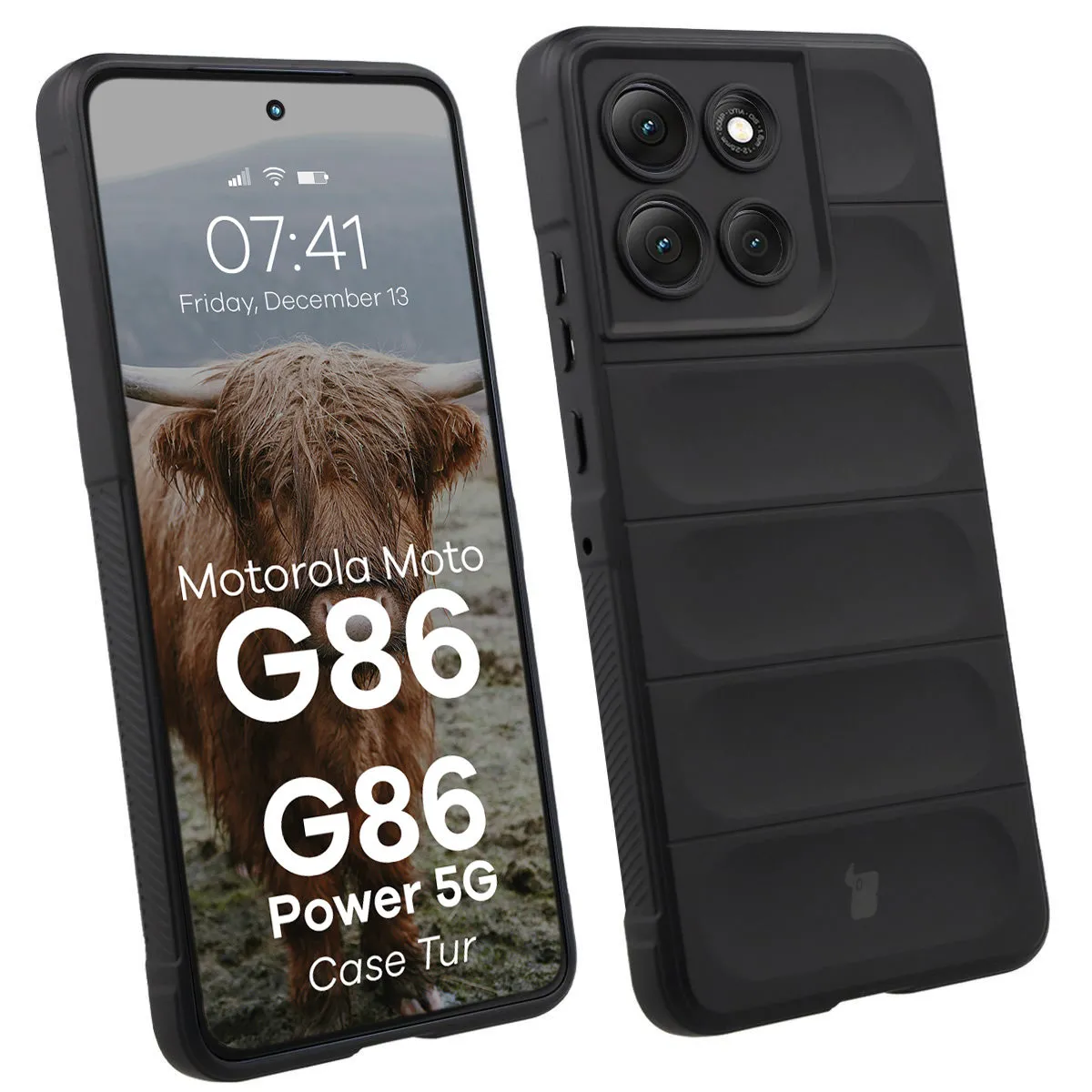Bizon Pancerne Tur do Motorola Moto G86 5G/G86 Power 5G Czarny