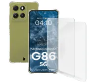 Bizon elastyczne etui Salpa + 2x folia na ekran Clear Pack do Motorola Moto G86 5G