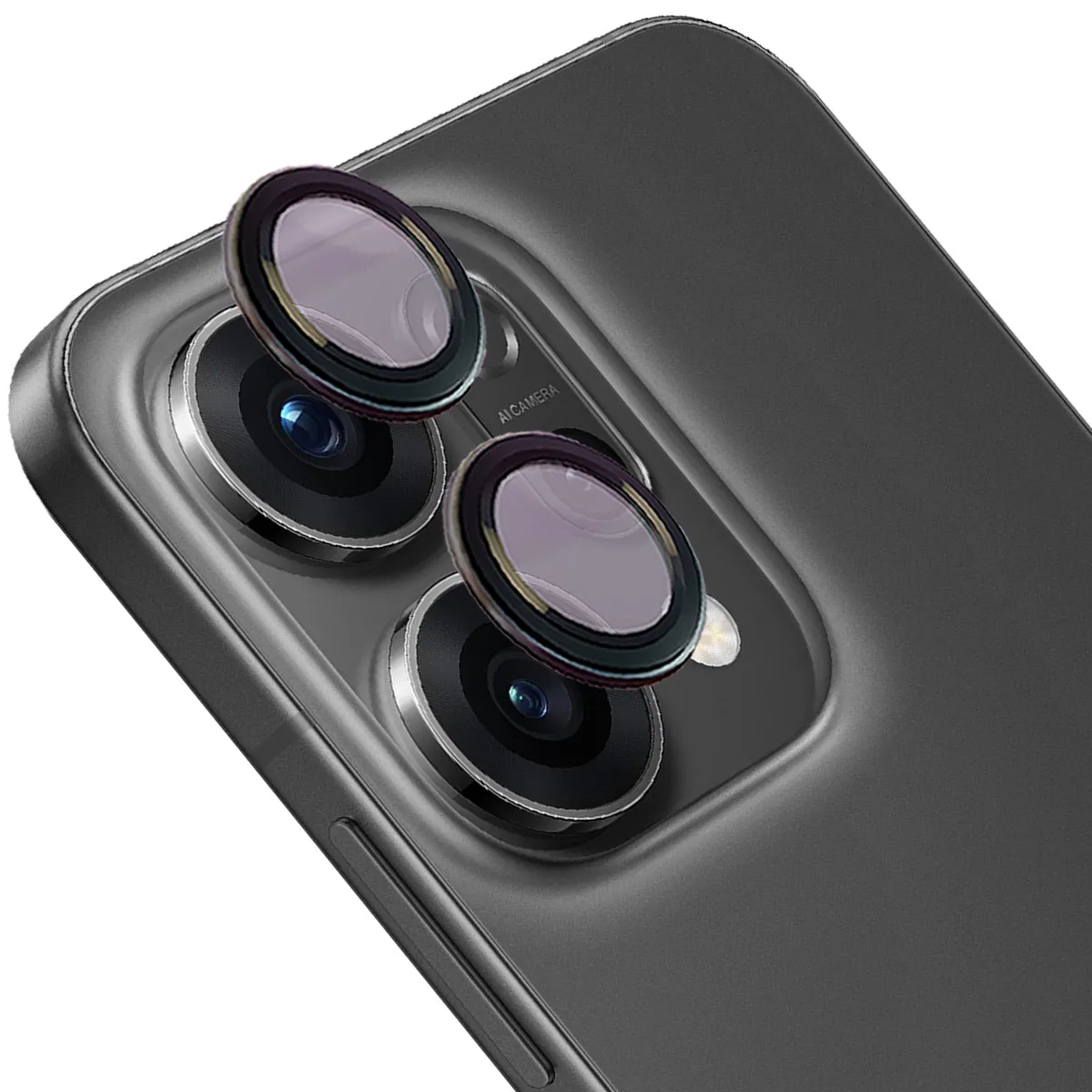 Szkło ochronne Bizon na aparat Snap Lens do OPPO Reno14 Czarna ramka