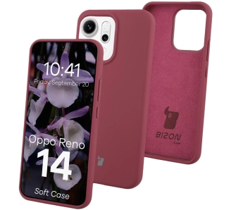 Etui Bizon Silikonowe Soft do Oppo Reno14 Śliwkowy