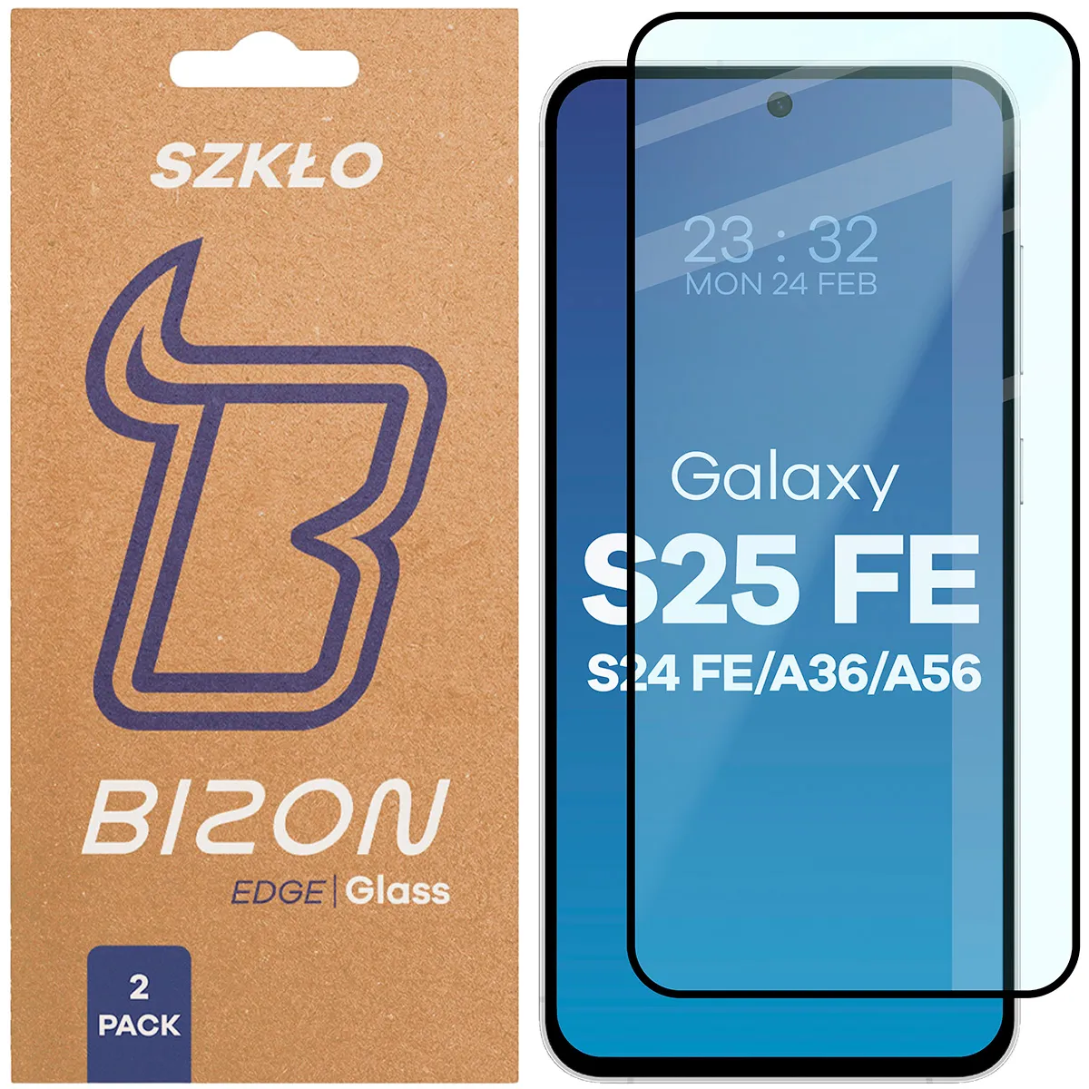 Szkło hartowane Bizon Edge Duo do Samsung Galaxy S25 FE / S24 FE / A36 5G / A56 5G