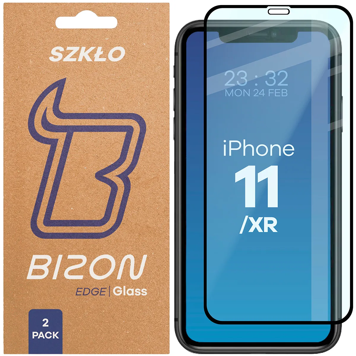 Szkło hartowane Bizon Edge Duo do iPhone 11 / Xr