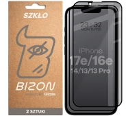 Bizon prywatyzujące pełne Edge Shadow Duo do iPhone 16e / 14 / 13 / 13 Pro / 17e 2 sztuki