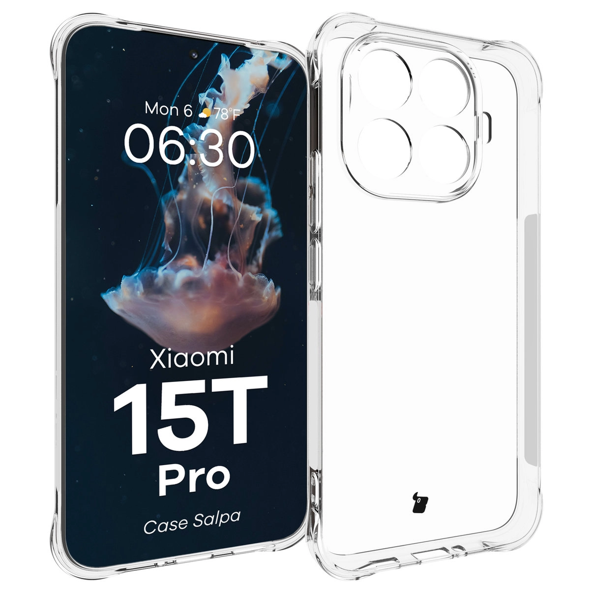 Etui Bizon Elastyczne Salpa do Xiaomi 15T Pro Przezroczysty