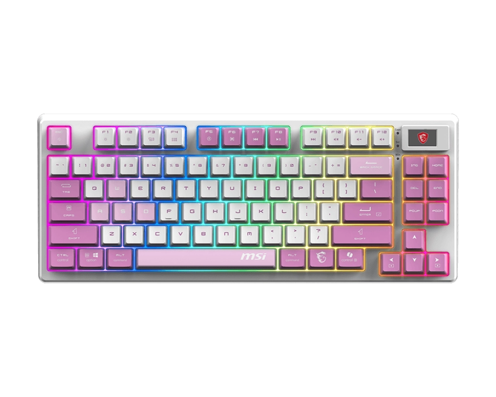 Klawiatura mechaniczna MSI Forge GK600 TKL Wireless Biało-różowy