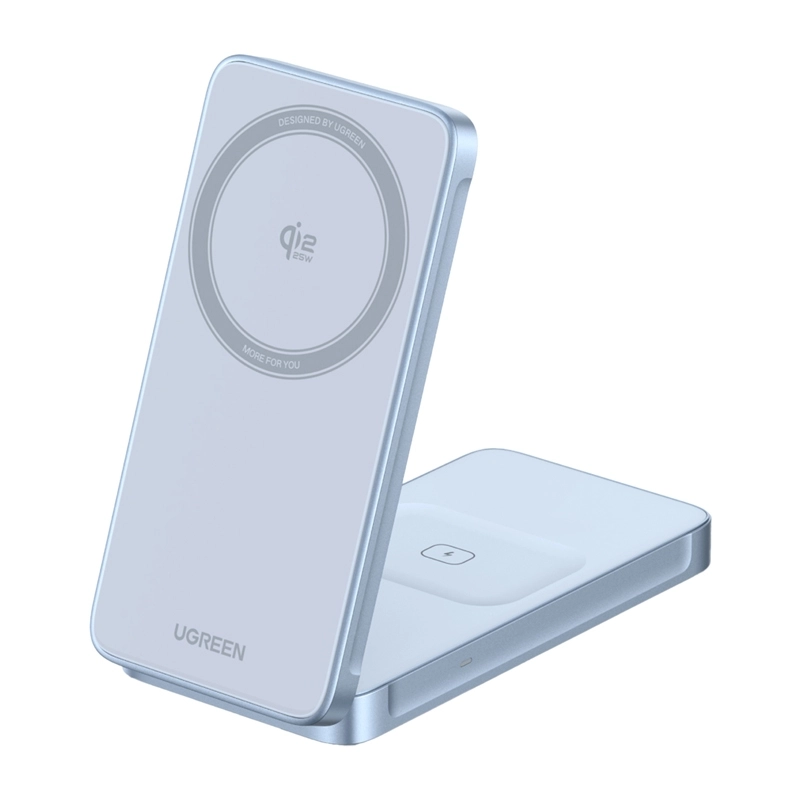 Ładowarka indukcyjna UGREEN W756 MagFlow 2w1 Qi2 25W Szary
